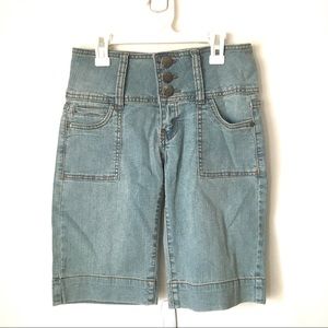 Women's High Waisted Light Blue Denim Shorts